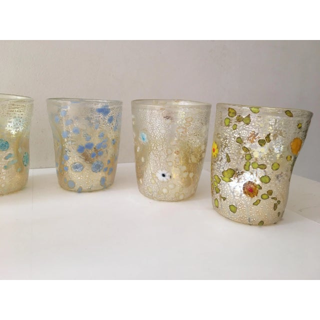 2010s 2000s "Murrisa Murano Glass" Glasses- Set of 6 For Sale - Image 5 of 11