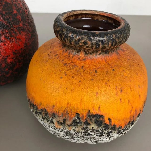Multi-Colored Fat Lava Ceramic Vases from Scheurich, Germany, 1970s, Set of 3 For Sale - Image 11 of 18