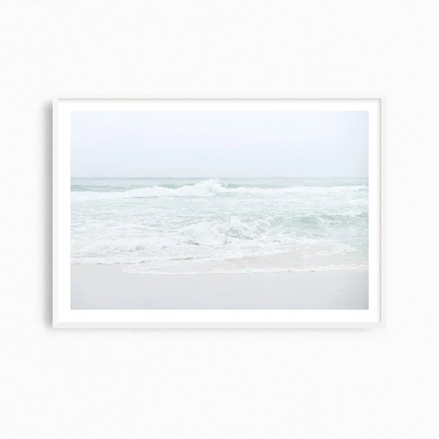 This contemporary minimalist beach fine art photography print is an oversized piece of coastal wall art. It serves as a...