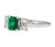 Green 1.07 Carat Square-Cut Emerald and Diamond Three Stone Platinum Ring Size 6.5 For Sale - Image 8 of 10