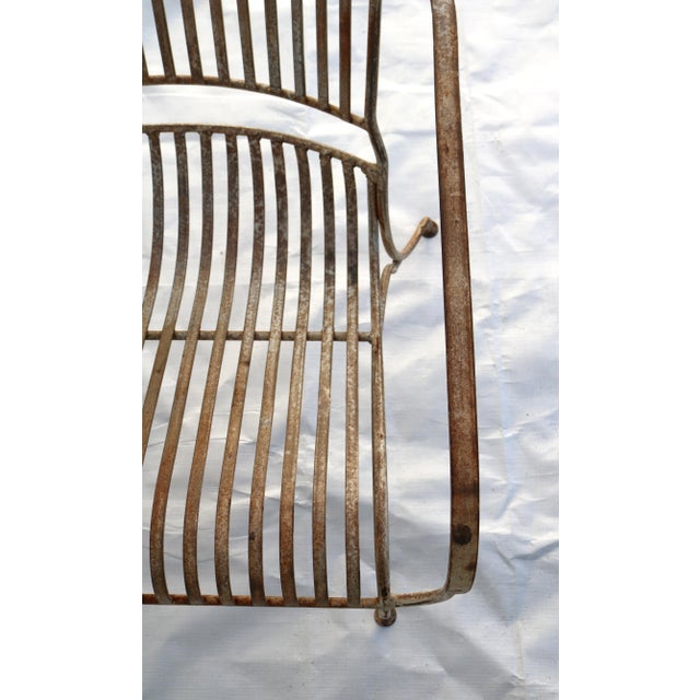 1940's French Wrought Iron Garden Chairs and Bench For Sale - Image 13 of 15