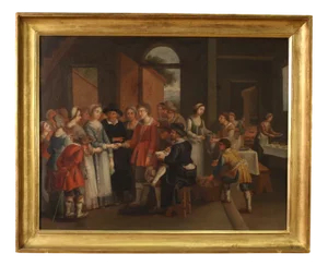 Genre Scene with Wedding, 1830s, Oil on Canvas