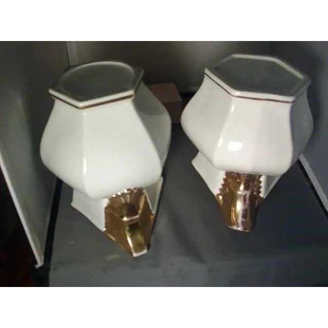 19th Century 19th Century Old Paris White & Gold Porcelain Large Table Pitchers- a Pair For Sale - Image 5 of 7