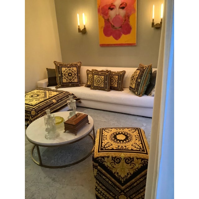 Textile Custom Made Versace Collection Fabric Pillows - Set of 5 For Sale - Image 7 of 10