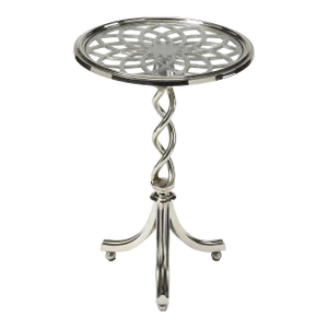 Isidora Modern Accent Table, Silver