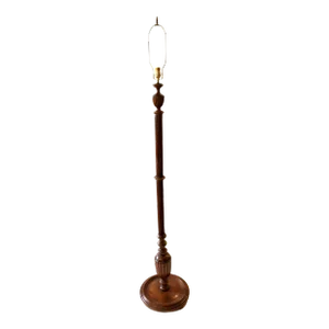 Early 20th Century Carved Wood Floor Lamp, English