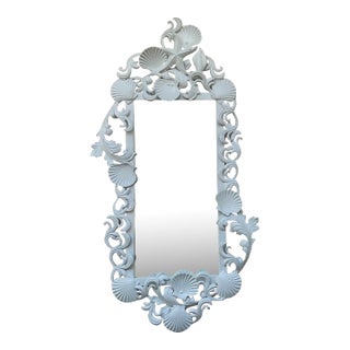 White Iron Sea Shell Mirror For Sale