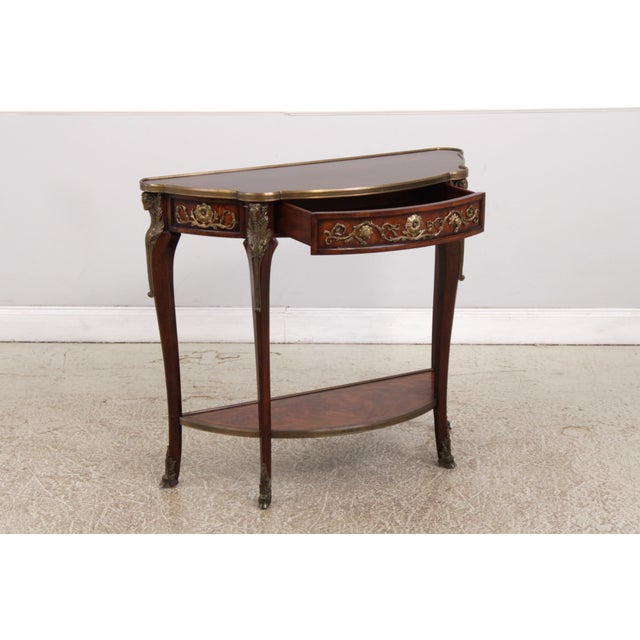 2000 - 2009 Theodore Alexander 2 Tier Rams Head Demilune Console For Sale - Image 5 of 18