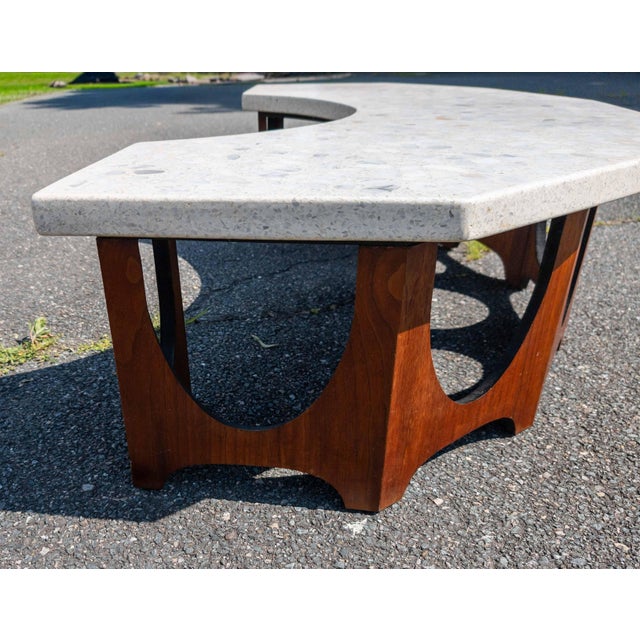 Mid-Century Modern Walnut Veneer and Terrazzo Marble Coffee Table For Sale - Image 10 of 18