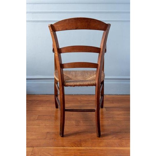 French Scroll Armchair with Rush Seat, 19th Century For Sale - Image 9 of 11