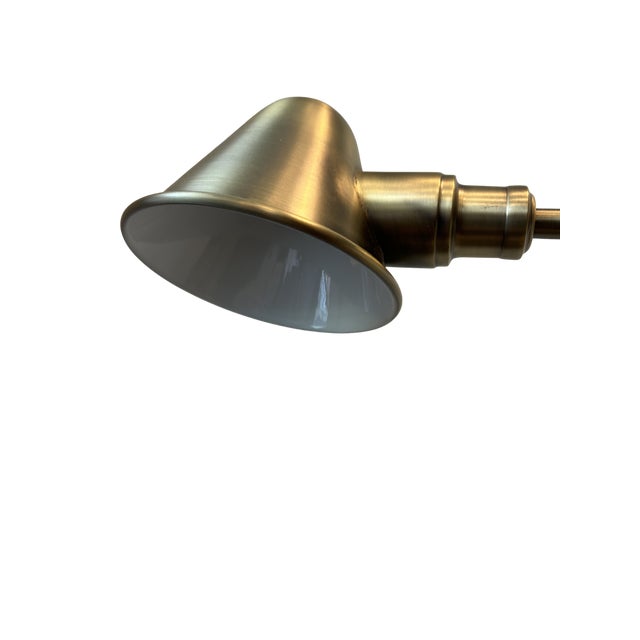 Lauren Ralph Lauren Ralph Lauren Home Adjustable Brass Desk Lamp – Antique Brass Finish, Classic Bell Shade, Luxury Office Lighting For Sale - Image 4 of 10