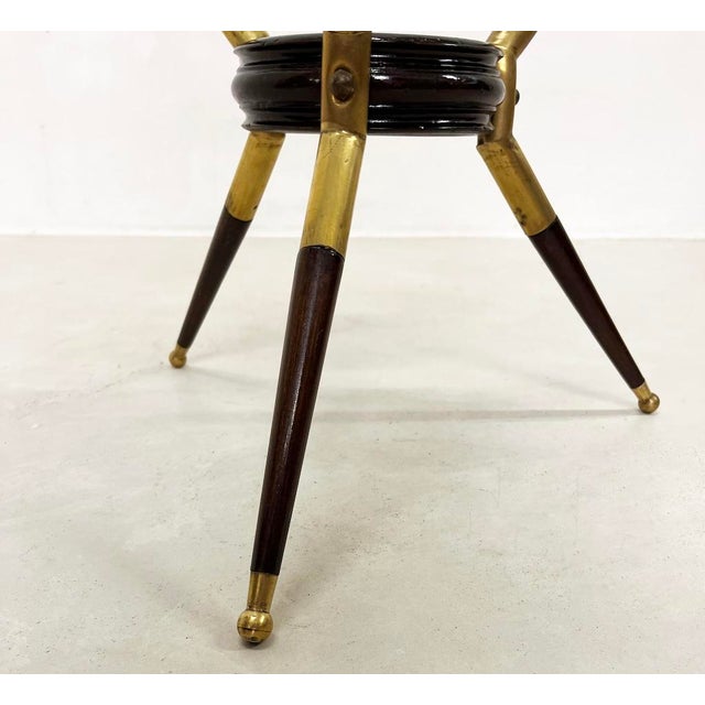 Coffee Table in Brass, Glass and Wood, 1950s For Sale - Image 6 of 8