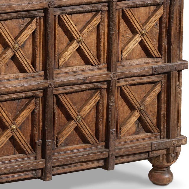 Brown Cross Design Pithara Storage Chest, 1950s For Sale - Image 8 of 9