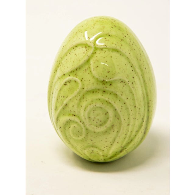 Mid 20th Century Glazed Ceramic Eggs- Set of 2 For Sale - Image 11 of 13
