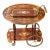 Vintage Italian Marquetry Bar Cart With Serving Tray For Sale