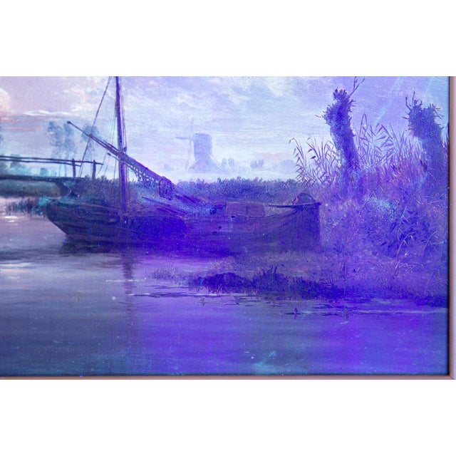 Dutch Moonlit River Landscape Painting by Jacobus Theodorus Abels (1803-66) For Sale - Image 17 of 18
