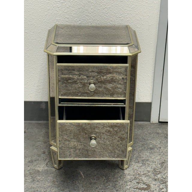 2010s Stein World Petite Two-Drawer Mirrored Chest For Sale - Image 5 of 12