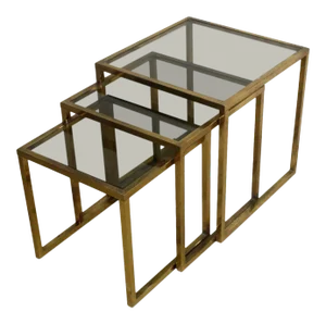 Italian Nesting Brass Tables - Set of 3