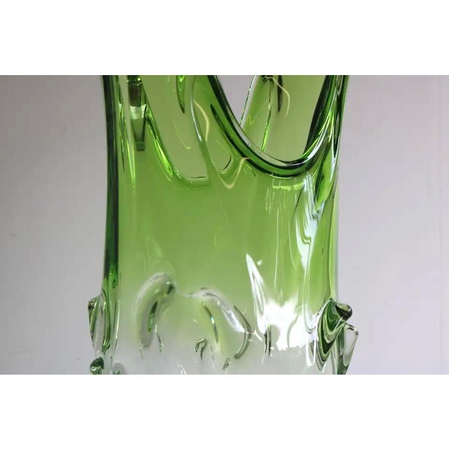 Chartreuse Large Vintage Italian Murano Glass Vase by Fratelli Toso for Fratelli Toso, 1950 For Sale - Image 8 of 12