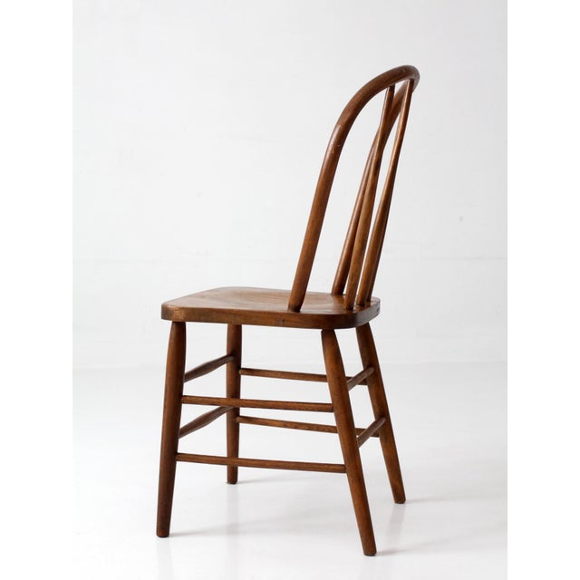 Wood Vintage Windsor Bow Back Dining Chair For Sale - Image 7 of 13