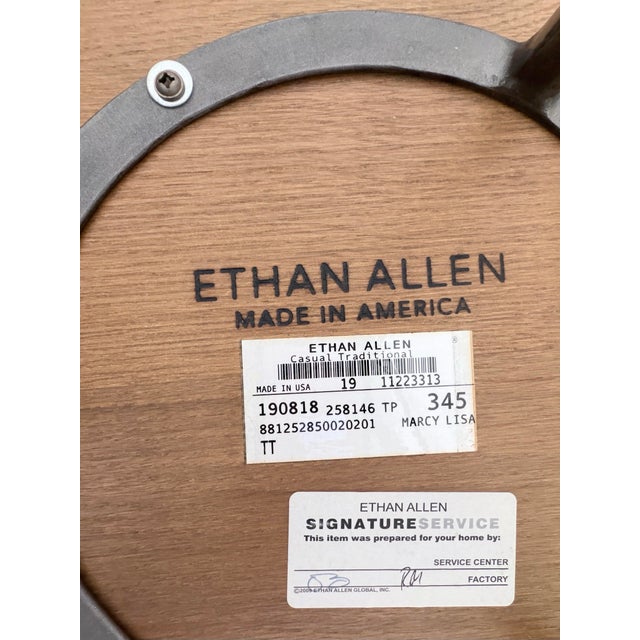 Wood Ethan Allen Finland Burnt Umber Round Accent Table For Sale - Image 7 of 7