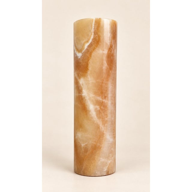 Cylindrical Vase in Natural Veined Onyx Semi-Precious Stone, 2000s For Sale - Image 6 of 6