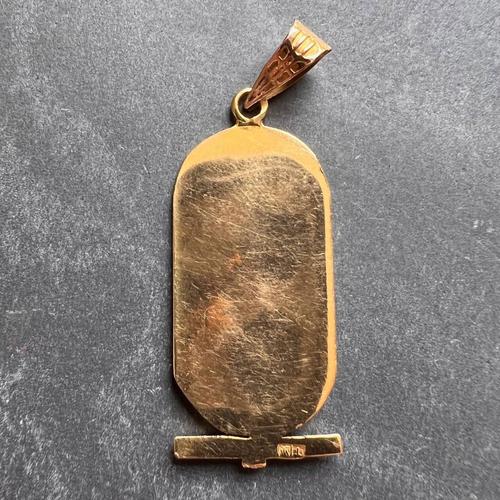 Egyptian Heiroglyphics Tablet 18K Yellow Gold Charm Pendant, 1950s For Sale - Image 3 of 11