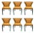 Sherrill Co. Modern Camel Leather Dining Chairs Set of Four For Sale