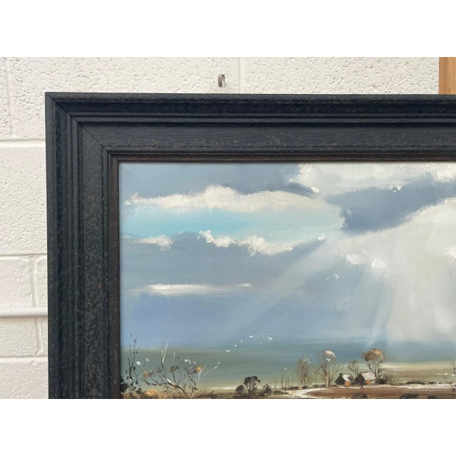 Frank Fitzsimons, Ireland Landscape with Trees, Buildings & Sun Rays by Contemporary Irish Artist, 1985 Circa For Sale - Image 12 of 13