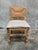 Early 20th Century Vintage French Rush Seat Back Oak Dining Chairs Set of Four Bleached Farmhouse For Sale - Image 5 of 17