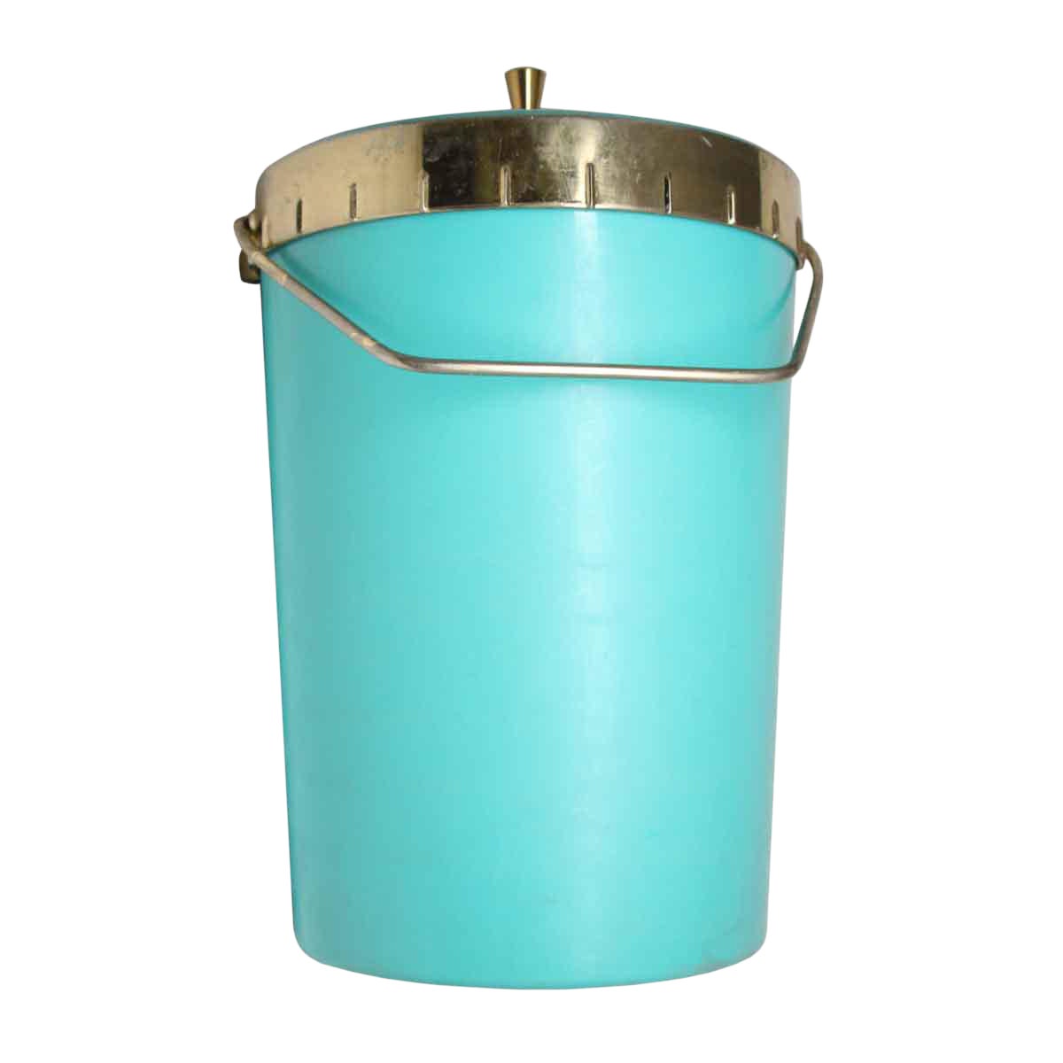 Vintage Mid Century Blue & Brass Ice Bucket Chairish