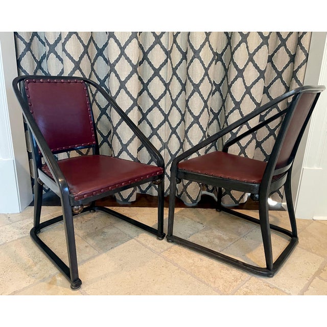 Rare Pair of Josef Hoffmann Model 725 B/F Chairs for J. & J. Kohn For Sale - Image 11 of 18