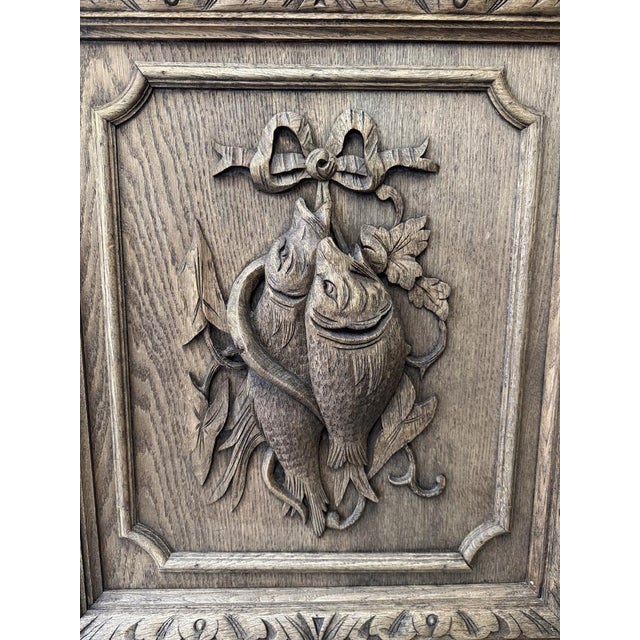 French Carved Oak Hunting Sideboard, 1860 For Sale - Image 10 of 18