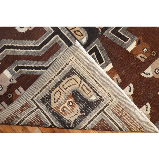 Textile Early 20th Century Indonesian Pictorial Square Head Rug - 5' x 6'2" For Sale - Image 7 of 8