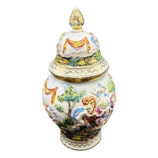 Mythological Ceramic Art Vase attributed to Capodimonte For Sale