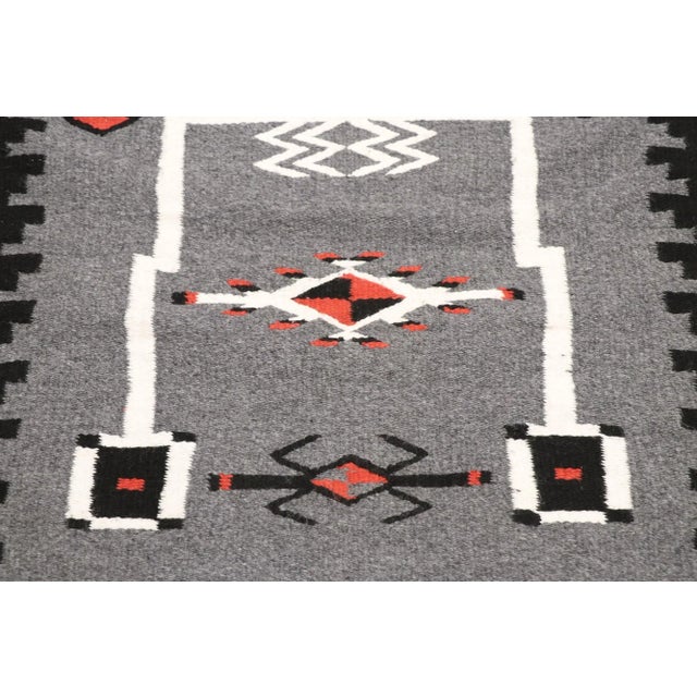 Native American Art Vintage Storm Navajo-Style Kilim Rug - 02'05 X 04'11 For Sale - Image 4 of 9