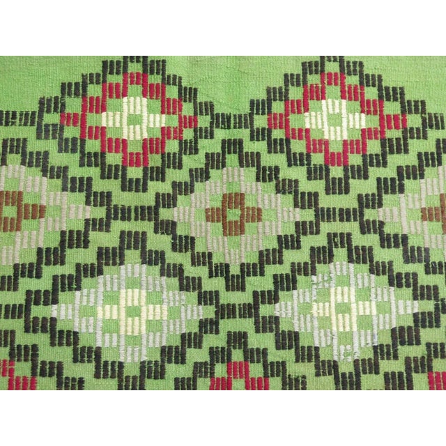 Green Green Kilim Boho Area Vintage Kilim Anatolian Rug - 71"x111" For Sale - Image 8 of 12