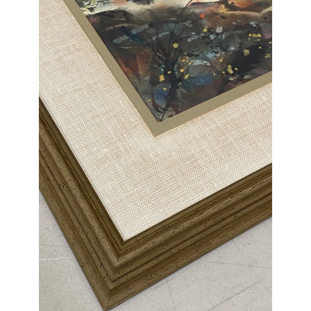 1970s Claire K. Frindell "Maine Waterfall" Original Watercolor C.1970 For Sale - Image 5 of 10