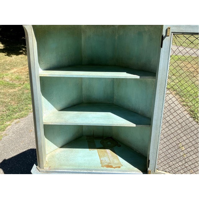 French Provincial Vintage French Provincial Painted Corner Cabinet For Sale - Image 3 of 12