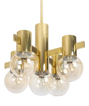 Brass Pendant Light in the style of Sciolari, Germany, 1970s