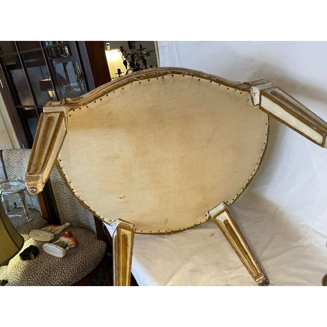 19th Century Italian Painted and Parcel Gilt Fauteuil For Sale - Image 10 of 10