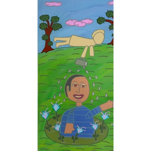 Paint Original Acrylic Folk Art Painting From Renowned Key West Artist 'Just Us' For Sale - Image 7 of 9