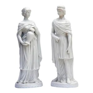 Early 20th Century German White Bisque Figurines- a Pair