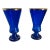Pair Antique Moser Cobalt Glass Vases Bohemian Biedermeier Cobalt Glass Vases- Beaker Rs For Sale