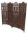 Four-Panel Finely Carved Teak Room Divider Screen For Sale