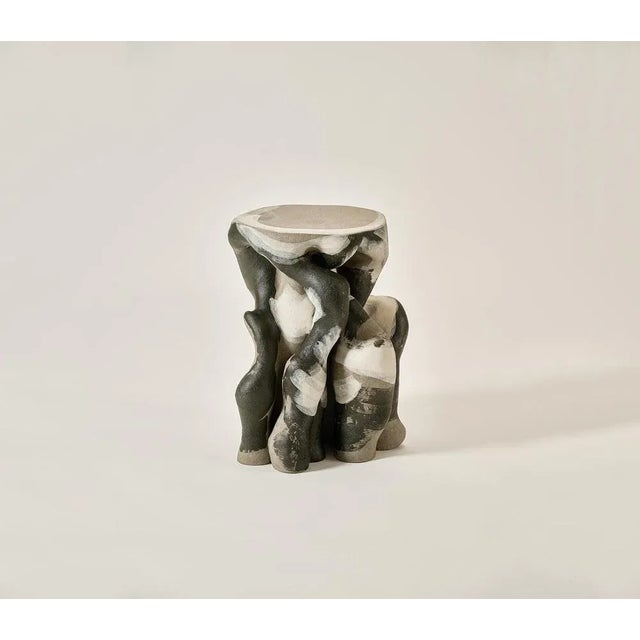 Ceramic Dym Side Table by Perler Limited Edition of 20 Dimensions: D 30 x H 45-50 cm Materials: Hand-rolled coils of...