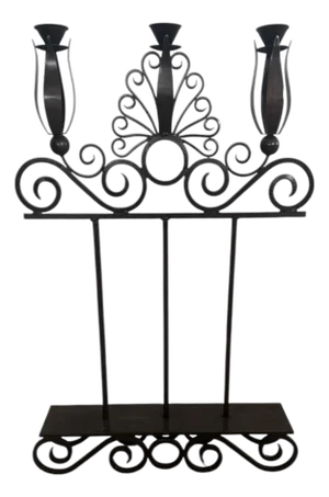 Vintage Hand Forged Wrought Iron Candle Holder