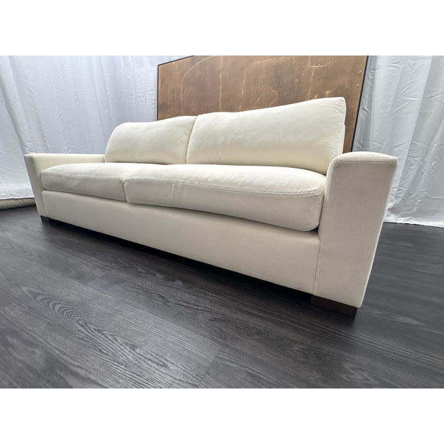 Rh Restoration Hardware Maxwell 2-Cushion Sofa 8' | Classic 40" Depth | Down-Feather Fill | Performance Linen Weave | Natural For Sale - Image 16 of 18