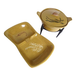 1956 Glidden Pottery Set, Sergio Dello Strologo / Fong Chow, Alfred Buffetware - 3 pcs For Sale