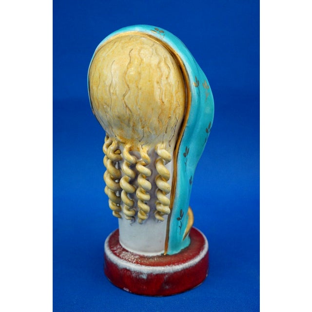 Majolica Ceramic Bust Sculpture of Madonna by Eugenio Pattarino, Italy, 1920s-1940s For Sale - Image 4 of 18